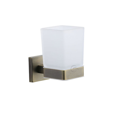 Heritage Brass Chelsea Toothbrush Holder With Frosted Glass Tumbler, Matt Antique - CHE-TUMBLER-MA MATT ANTIQUE