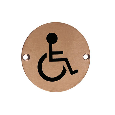 Zoo Hardware ZSS Door Sign - Disabled Facilities Symbol, PVD Bronze - ZSS07-PVDBZ PVD BRONZE