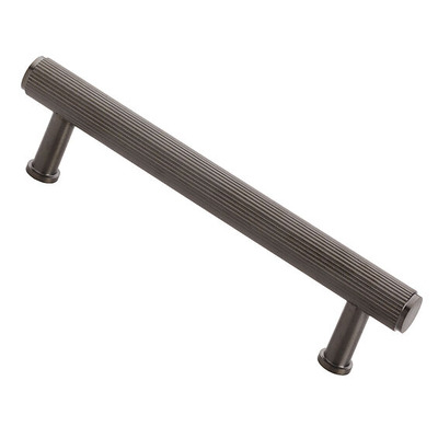Alexander & Wilks Crispin Reeded T-Bar Cupboard Pull Handle (128mm, 160mm OR 224mm c/c), Dark Bronze PVD - AW809R-DBZPVD DARK BRONZE - 224mm c/c