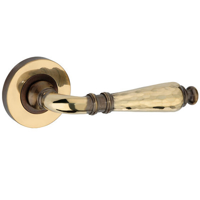 Spira Brass Hammered Hazel Lever On Rose, Aged Brass - SB1110AB (sold in pairs) AGED BRASS