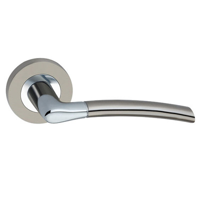 Spira Brass Slavia Lever On Rose, Dual Finish Polished Chrome & Satin Nickel - SB1310DT (sold in pairs) DUAL FINISH: POLISHED CHROME & SATIN NICKEL