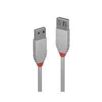 Image of Lindy 0.2m USB 2.0 Type A Extension Cable, Anthra Line, Grey