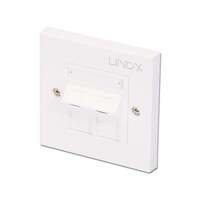 Image of Lindy CAT5e Single Wall Plate with 2 x Angled RJ-45 Shuttered Socket,