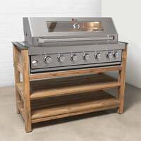 Draco Grills Teak Modular Outdoor Kitchen Barbecue Unit with 6 Burner Barbecue-90023 