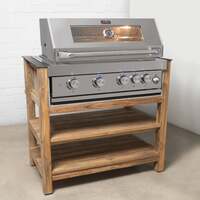 Draco Grills Teak Modular Outdoor Kitchen Barbecue Unit with 4 Burner Barbecue-90022 