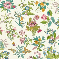 Harlequin X Sophie Robinson Woodland Floral Wallpaper Peridot/Ruby/Pearl HSRW113057