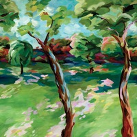 Harlequin X Sophie Robinson In the Woods Wallpaper Mural Sky/Emerald/Carnelian HSRW113068