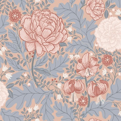 Ekbacka Camille Floral Wallpaper Pink Grey Galerie 14001
