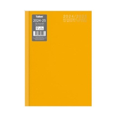 2024/2025 18 Month Academic A5 Week To View Mid Year Diary - YELLOW