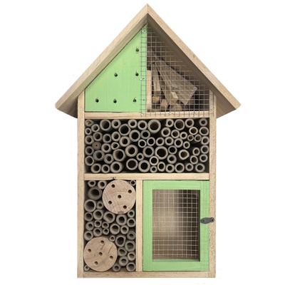 38cm Tall Natural Wooden Bee Insect Hotel Bug House