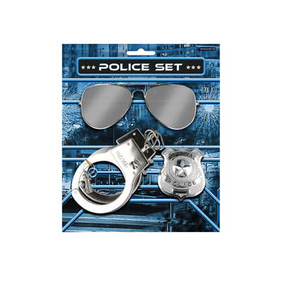 Adult Three Piece Police Fancy Dress Accessories Set