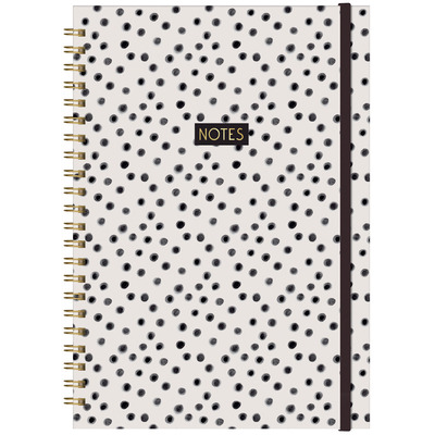 Cream Polka Dots A4 Undated Wiro Bound Notebook Planner 160 Page Organiser