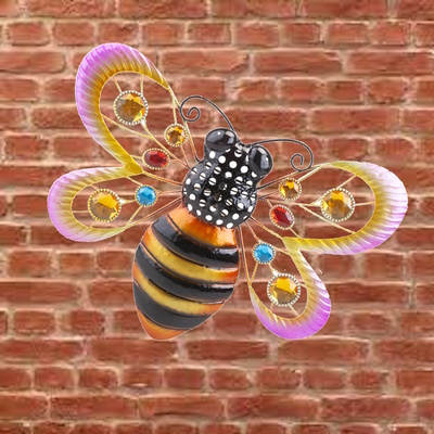 40cm Metal Hanging Insect Home & Garden Wall Art Ornaments - BEE