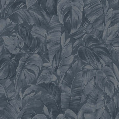 Play of Light Palm Leaf Textured Vinyl Wallpaper Navy Erismann 10416-08
