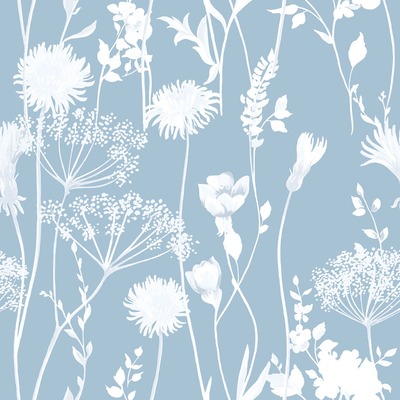 Catherine Lansfield Meadowsweet Floral Wallpaper Blue Muriva 165583
