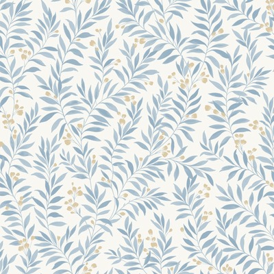 Maison Floral Trail Textured Vinyl Wallpaper Blue Grandeco MN3407
