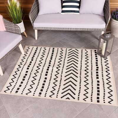 Geometric Weatherproof Rug, Cream