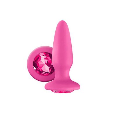 Image of Glams Silicone Rainbow Gem Butt Plug Pink
