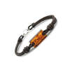 Aeon Bracelet - Dark Brown Baltic Amber & Leather at Atlas Accessories