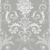 Laura Ashley Josette Damask Wallpaper Steel Grey 113383