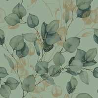 Eucalyptus Leaves Wallpaper Sage Green / Gold World of Wallpaper AF0035