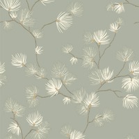 Valentino Pine Textured Vinyl Wallpaper Sage Green Belgravia 1936