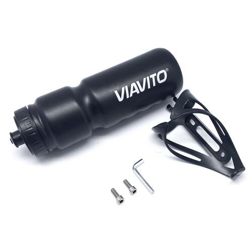 Viavito 750ml Cycling Water Bottle and Bottle Cage Set