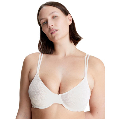 Calvin Klein Sheer Marquisette Unlined Demi Bra - White - 32C