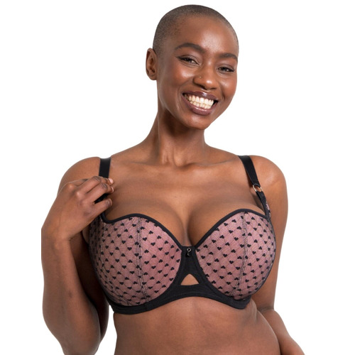 Curvy Kate Boost Heartbreaker Padded Balcony Bra - Black/Pink