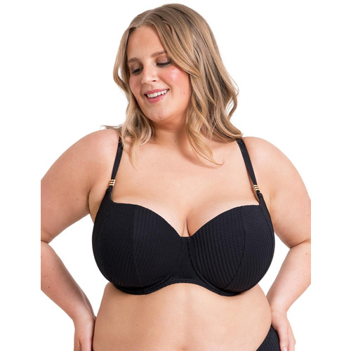 Curvy Kate Jet Set Padded Balcony Bikini Top - Black