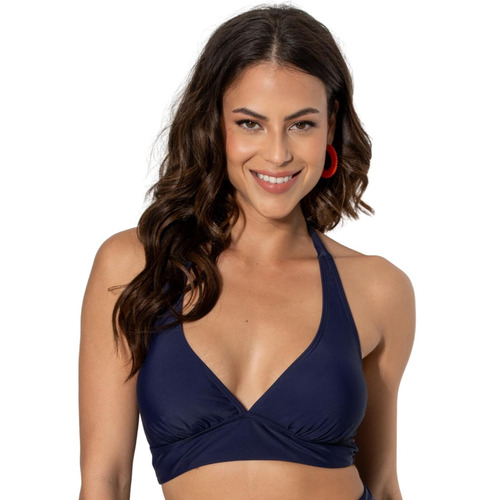 Pour Moi Space Non Wired Halter Bikini Top - Navy