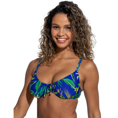 Pour Moi Santa Cruz Underwired Bikini Top - Blue Tropical