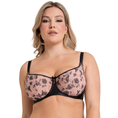 Scantilly by Curvy Kate Entwined Balcony Bra - Black/Blush