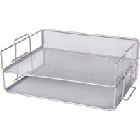 Exerz Letter Trays 2pcs – Stackable Paper Sorter File Trays – Silver