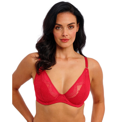 Wacoal Sensu Lace Underwired Plunge Bra - Salsa - 30B
