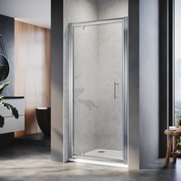 ELEGANT 860mm Framed Pivot Hinged Shower Door 6mm Tempered Glass Swing Door
