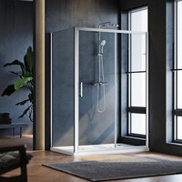 ELEGANT 1600x800mm Sliding Shower Enclosure 8mm Easy Clean Nano Glass Shower Cubicle