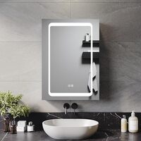 ELEGANT 500x700mm Illuminated Bathroom Mirror Cabinet with Shaver Socket and Demister Pad