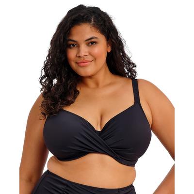 Elomi Plain Sailing Underwired Plunge Bikini Top - Black