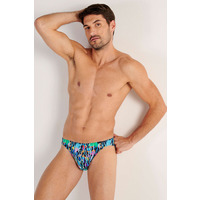 HOM FUNKY STYLE Comfort Micro Brief - Navy Blue Print