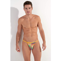 HOM FUNKY STYLE Tanga Brief - Yellow Print