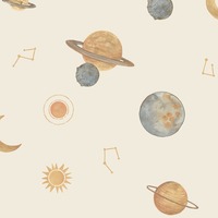 Maury Planets Textured Vinyl Wallpaper Cream Grandeco LD3519