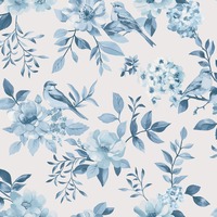 Bird Garden Wallpaper Blue Holden 14193
