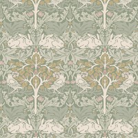 William Morris At Home Brother Rabbit Wallpaper Sage Green 140500