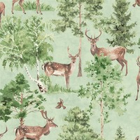 Deer Forest Wallpaper Natural Arthouse 100215AH