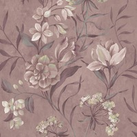 Laura Ashley Blairmore Floral Wallpaper Grape 140325