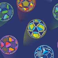 Catherine Lansfield Bright Football Wallpaper Blue / Multi Muriva 165573