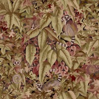 Lemur Leaves Wallpaper Berry Holden 14310
