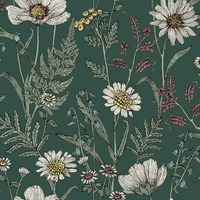 Wild Meadow Wallpaper Forest Green Fine Decor FD43882