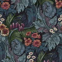 Laurence Llewelyn-Bowen Hedgerovia Floral Wallpaper Blue / Multi LB25134